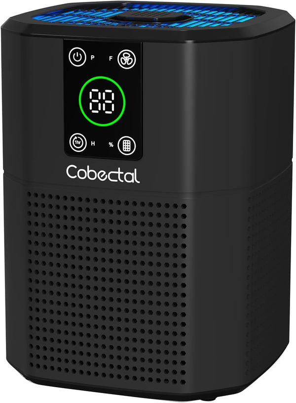 Air Purifier for Home Bedroom,  Room Air Cleaner with H13 True HEPA 3-In-1 Filter, Aroma Function & Sleep Mode, Desktop Small Air Purifier for Office, Dorm, Hotel, Rvs (Black)